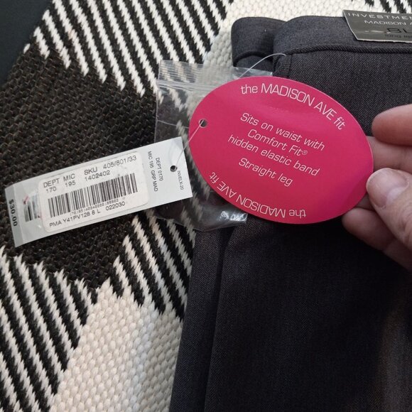 MNWT Investments Madison Ave pants Women's Size 8L - Picture 2 of 5